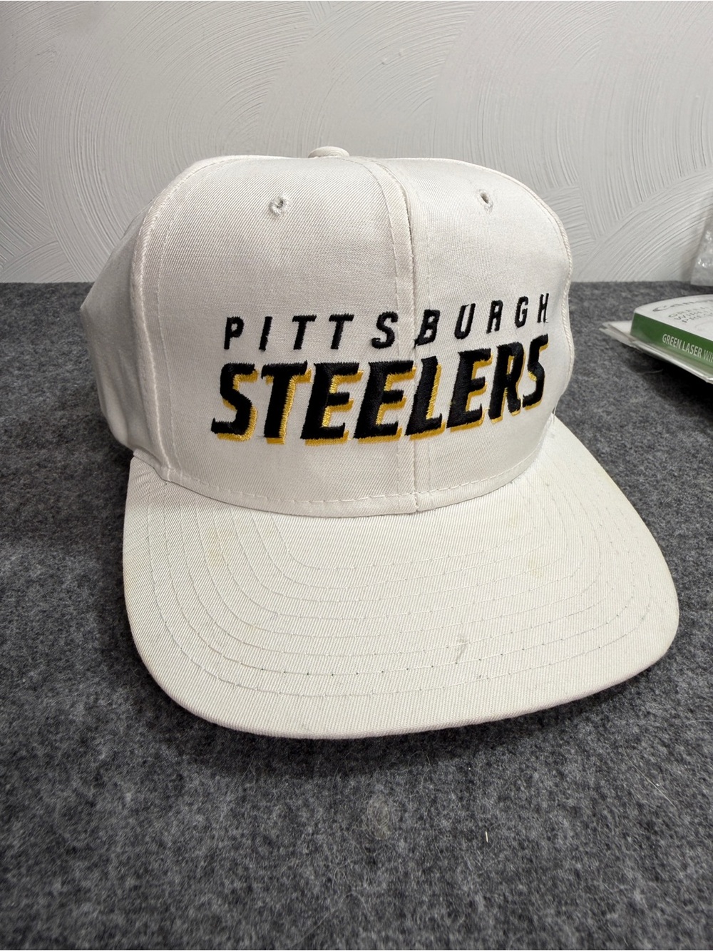 Vintage New Era Pittsburgh Steelers Annco SnapBack Hat 90’s White Vtg 90’s